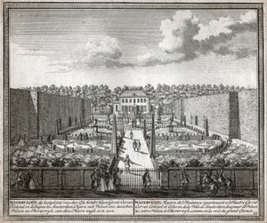 Ogród francuski. (rytownictwo autorstwa Flemish School