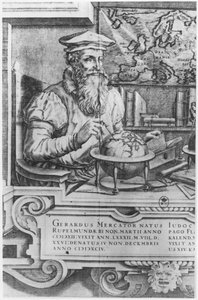 Gerard Mercator (1512-94) grawerowany do włączenia do serii atlasów Mercator i Hondius autorstwa Flemish School