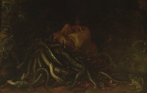 Głowa Meduzy (olej na desce) autorstwa Flemish School
