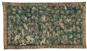 Wielkolistna zieleń ze zwierzętami i ptakami, 1525-50 autorstwa Flemish School