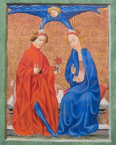 MS Gen1111 f.210 Św. Cecylia i Św. Walerian, ilustracja z Legenda Aurea autorstwa Jacobusa de Voragine, c.1405-10 autorstwa Flemish School