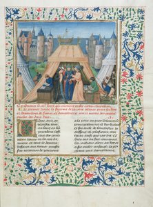 MS W201 f.147 Traktat pokojowy z Chroniques dAngleterre (tom IV) 1475-80 (tempera na welinie) autorstwa Flemish School