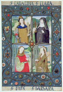 Marlay Cutting SP.5: Cztery święte kobiety z Księgi godzin wyprodukowanej w Gandawie lub Brugii, ok. 1510 autorstwa Flemish School