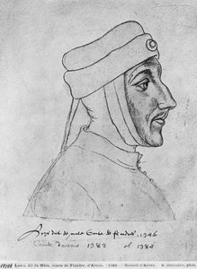 Ms 266 fol.54 Ludwik II Flandrii, także Ludwik III Artois i Ludwik I Palatyn Burgundii, zwany Ludwikiem Male, z „Recueil d