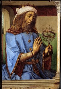 Portret Ptolemeusza (Klaudiusza Ptolemeusza, ok. 90-168), greckiego astronoma. Obraz Pedro Berruguete (ok. 1450-przed 1504) i Just Of Gandawa (1435-1480) Ec. Bujda autorstwa Flemish School