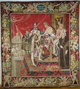 Abdykacja Karola V (1500-58) z The Tapestry of Charles Quint, c.1630-40 autorstwa Flemish School