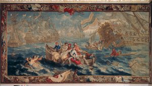 Bitwa pod La Hogue, maj 1692, z serii Nauka wojskowa, Warsztat Judocusa de Vos, c.1715-24 autorstwa Flemish School