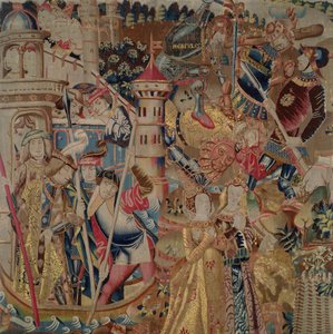Podbój Ile aux Moutons, z Histoire dHercule autorstwa Flemish School