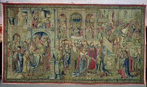 Śmierć dziecka i króla obiecane zwycięstwo, Gobelin Dawida i Batszeby, ok. 1510-15 autorstwa Flemish School