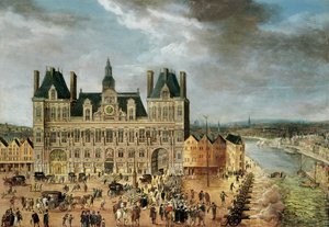 Hotel de Ville, Place de Greve autorstwa Flemish School