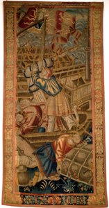 Portugalczycy w Indiach - flamandzki gobelin z Tournai z pierwszej ćwierci XVI wieku - Musee de la Marine de Lisbon (Portugalia) autorstwa Flemish School