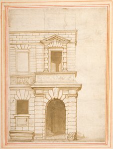 Fasada domu Giulio Romano w Rzymie (pióro i atrament na papierze) autorstwa Flemish School