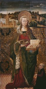 Tryptyk, Św. Łucja, lewy panel (patrz także 345909, 345911) autorstwa Flemish School