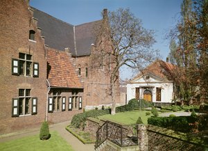 Widok Domu Opatki, refektarza i dormitorium (patrz także 208606, 375105, 375106 i 375107) autorstwa Flemish School