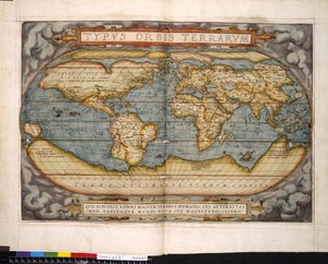 Mapa świata, Theatrum Orbis Terrarum, autorstwa Abrahama Orteliusa autorstwa Flemish School