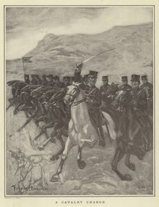 Szarża kawalerii autorstwa Fletcher C. Ransom