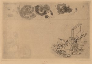 Granica belgijska, Bill of Disorder Frontiere de Belgique. Billet a Desordre, 1871. autorstwa Félicien Rops