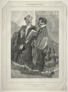 Krynolinografie (kostium magistratu zaproponowany na 1857 r.) autorstwa Félicien Rops