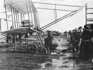 Henri Farman i jego dwupłatowiec Gnome o mocy 50 KM, Blackpool Aviation Meeting, Lancashire, 1909 1933.
