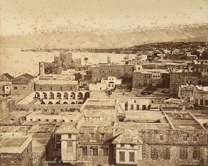 Panoramiczny widok na Bejrut, Liban autorstwa Félix Bonfils