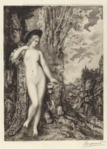Zakochany lew autorstwa Félix Bracquemond, after Gustave Moreau