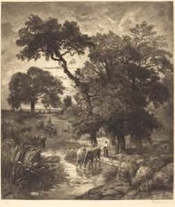 Wieczór autorstwa Félix Bracquemond after Théodore Rousseau