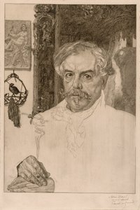 Portret Edmonda de Goncourta autorstwa Félix Henri Bracquemond