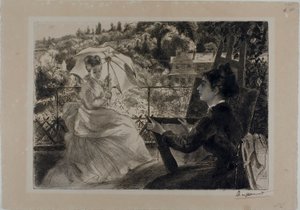 Taras Villa Brancas autorstwa Félix Henri Bracquemond