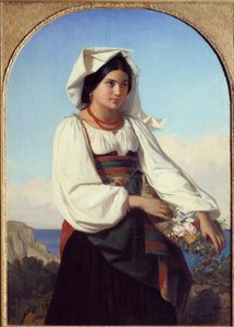 Młoda dziewczyna ubrana w kwiaty Malarstwo Felix Joseph Barrias (1822-1907) 1846 Nantes, Musee des Beaux Arts