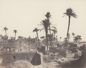 Abaziz, Wnętrze wioski arabskiej, 1851-52, druk 1853-54. autorstwa Félix Teynard