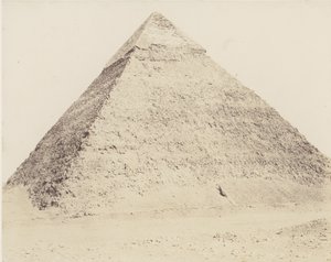 Nekropolia Dżizeh w Memfis, Piramida Chefrena, 1851-52, wydrukowana w latach 1853-54. autorstwa Félix Teynard
