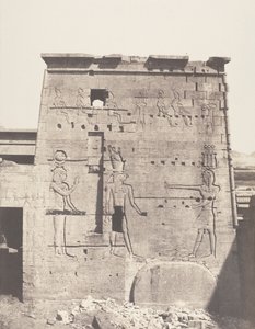 Wyspa Fileh Philæ, Drugi Pylon - Wschodnia część widziana z Pla..., 1851-52, druk 1853-54. autorstwa Félix Teynard