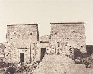 Wyspa Fileh Philæ, Pierwszy Pylon - Widok z platformy z ..., 1851-52, wydrukowany w latach 1853-54.