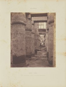 Karnak (Teby). Pałac - Sala Hypostylowa - widok poprzeczny z punktu K autorstwa Félix Teynard