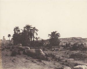 Karnak Teby, Aleja Sfinksów - Widok ogólny z punktu G, 1851-52, druk 1853-54. autorstwa Félix Teynard