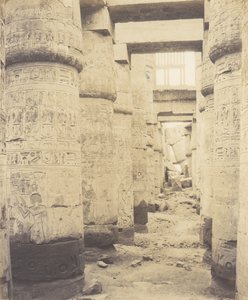 Teby Karnackie, Pałac - Sala Hipostylowa - Okno i Stolice ..., 1851-52, druk 1853-54. autorstwa Félix Teynard
