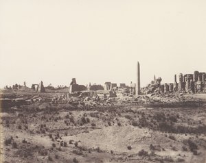Teby Karnackie, Widok ogólny ruin z północnego wschodu, V, 1851-52, druk 1853-54. autorstwa Félix Teynard
