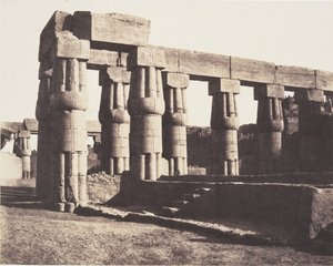 Teby Luksorskie, późniejsza budowa - galerie - paralele, 1851-52. autorstwa Félix Teynard