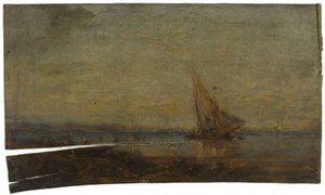 Przed Martigues, żółty żagiel, ok. 1875 (olej na drewnie) autorstwa Félix Ziem