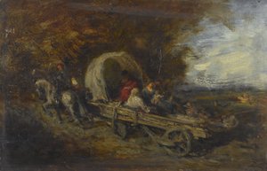 Powóz, między 1843 a 1844 (olej na drewnie) autorstwa Félix Ziem