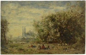 Słodkie wody Azji, niedaleko Konstantynopola, między 1880 a 1890 (olej na drewnie) autorstwa Félix Ziem