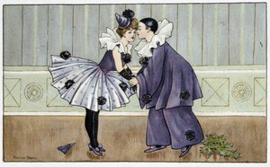 Pierrot i Colombine - dess. przez Florence Hardy, deb. XX wiek
