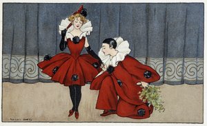Pierrot i Colombine - dess. przez Florence Hardy, deb. XX wiek