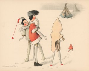 Ilustracja do Golliwoggs Polar Adventures autorstwa Florence K. Upton