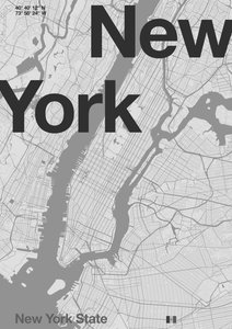 Minimalna mapa Nowego Jorku autorstwa Florent Bodart