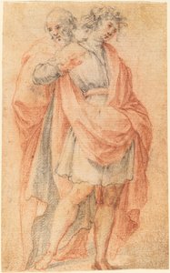 Dwie postacie męskie: młodzieniec i staruszek autorstwa Florentine 17th Century