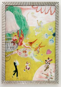 Miłosny lot różowego cukierkowego serca autorstwa Florine Stettheimer