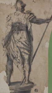Statua stojącego wojownika, od tyłu autorstwa Follower of Francesco Salviati