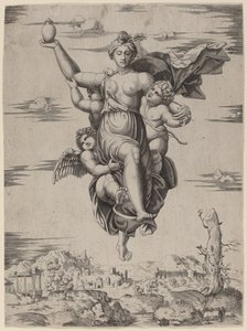 Psyche przeniesiona na Olimp autorstwa Follower of Marcantonio Raimondi after Raphael