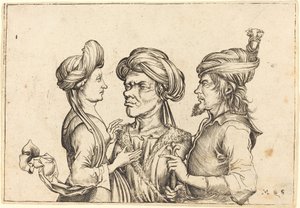 Trzy orientalne postacie autorstwa Follower of Martin Schongauer